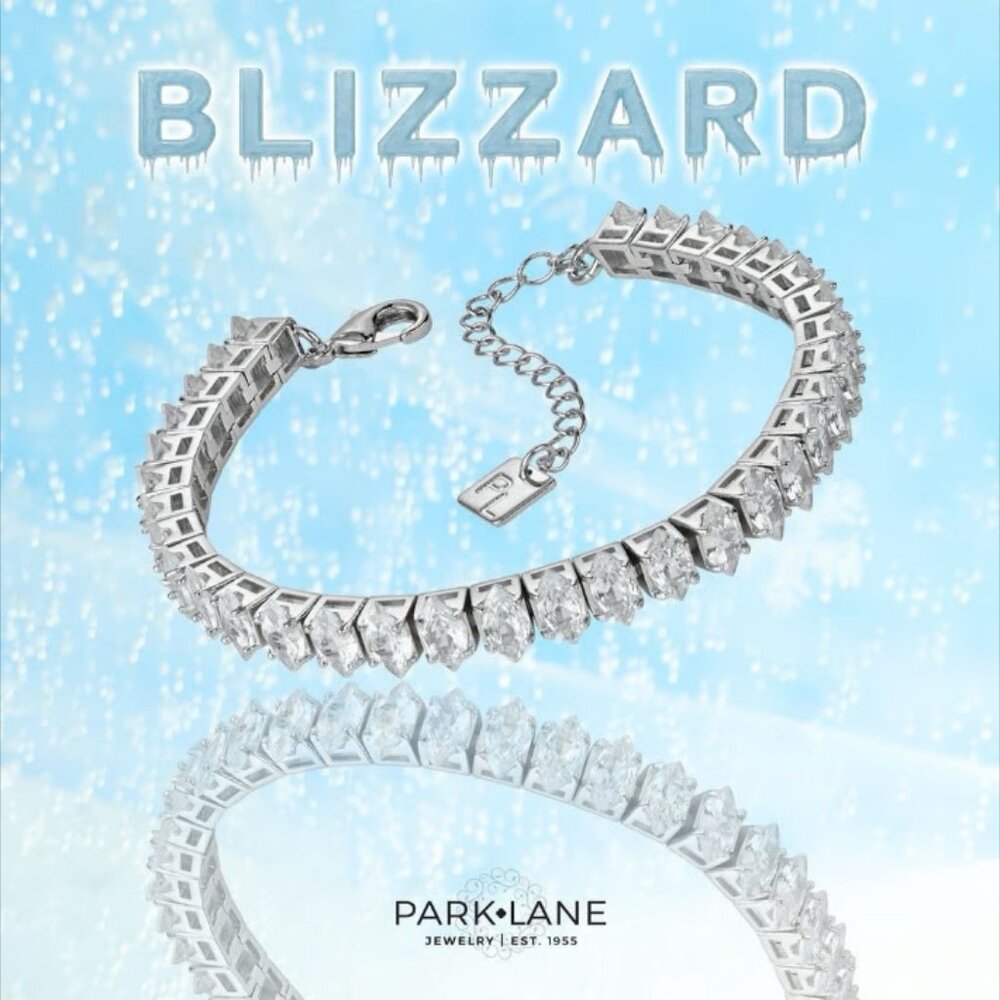 NWT Park Lane Blizzard Elegant Marquise Cut Limited Edition Tennis Bracelet